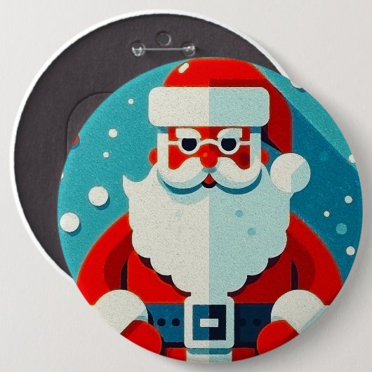 Fröhlicher Weihnachtsmann Button (Vorne & Hinten)