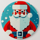 Fröhlicher Weihnachtsmann Button (Vorderseite)