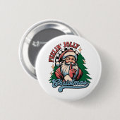 Fröhlicher Weihnachtsmann Button (Vorne & Hinten)