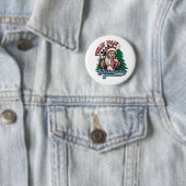 Fröhlicher Weihnachtsmann Button (Beispiel)