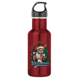 Fröhlicher Weihnachtsmann Edelstahlflasche