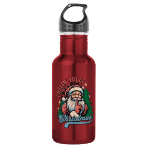 Fröhlicher Weihnachtsmann Edelstahlflasche