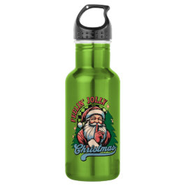 Fröhlicher Weihnachtsmann Edelstahlflasche