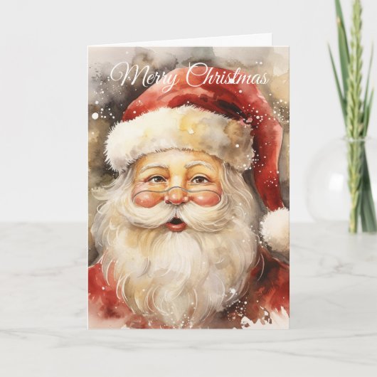 Fröhlicher Weihnachtsmann Feiertagskarte (Vorderseite)