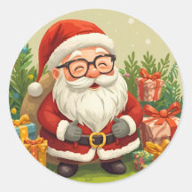 Fröhlicher Weihnachtsmann Festiv-Aufkleber
