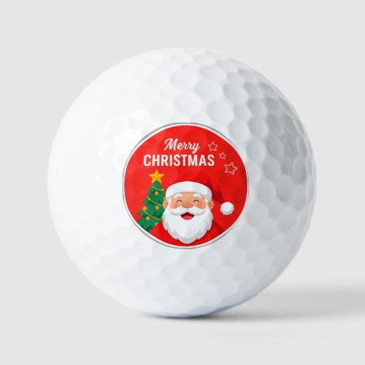 Fröhlicher Weihnachtsmann-Gruß Golfball (Vorderseite)