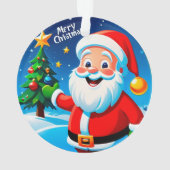Fröhlicher Weihnachtsmann-Gruß Ornament (Rückseite)