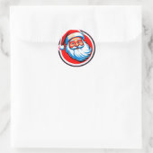 Fröhlicher Weihnachtsmann-Gruß Runder Aufkleber (Tasche)