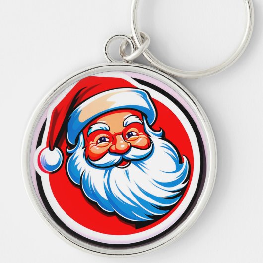 Fröhlicher Weihnachtsmann-Gruß Schlüsselanhänger (Vorne)