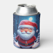 Fröhlicher Weihnachtsmann im Schneewald Dosenkühler (Kanne Vorderseite)