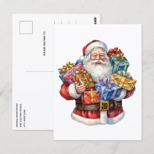 Fröhlicher Weihnachtsmann Klassisches Weihnachten Postkarte
