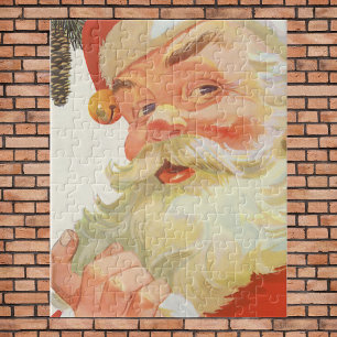 Fröhlicher Weihnachtsmann mit einem Geheimnis, Wei Puzzle