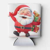 Fröhlicher Weihnachtsmann mit feierlichen Geschenk Dosenkühler (Vorderseite)