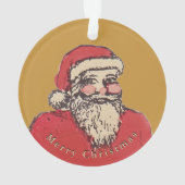 Fröhlicher Weihnachtsmann mit Ihrem Text Ornament (Rückseite)