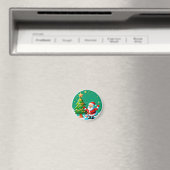 Fröhlicher Weihnachtsmann mit Schneemann Magnet (In Situ (Geschirrspüler))
