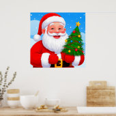 Fröhlicher Weihnachtsmann Poster (Küche)