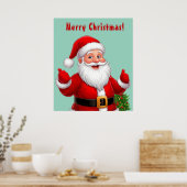 Fröhlicher Weihnachtsmann Poster (Küche)