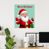 Fröhlicher Weihnachtsmann Poster (Heimbüro)