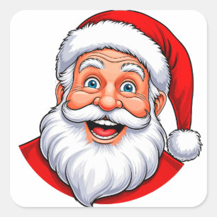 Fröhlicher Weihnachtsmann Quadratischer Aufkleber