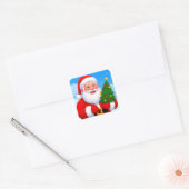Fröhlicher Weihnachtsmann Quadratischer Aufkleber (Umschlag)