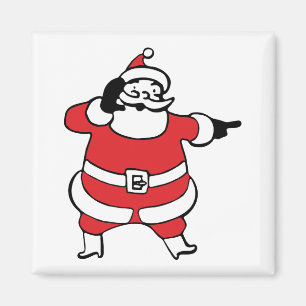 Fröhlicher Weihnachtsmann ruft Rentier an Weihnach Magnet