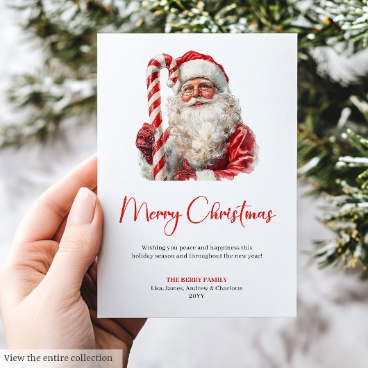 Fröhlicher Weihnachtsmann Rustikale benutzerdefini Feiertagskarte
