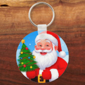 Fröhlicher Weihnachtsmann Schlüsselanhänger (Rückseite)