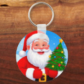 Fröhlicher Weihnachtsmann Schlüsselanhänger (Vorderseite)