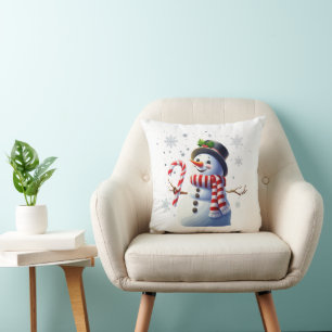 Fröhlicher Weihnachtsmann Schneemann mit Zuckersta Kissen