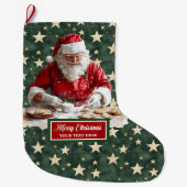 Fröhlicher Weihnachtsmann Strumpf Personalisiert Großer Weihnachtsstrumpf (Vorderseite)