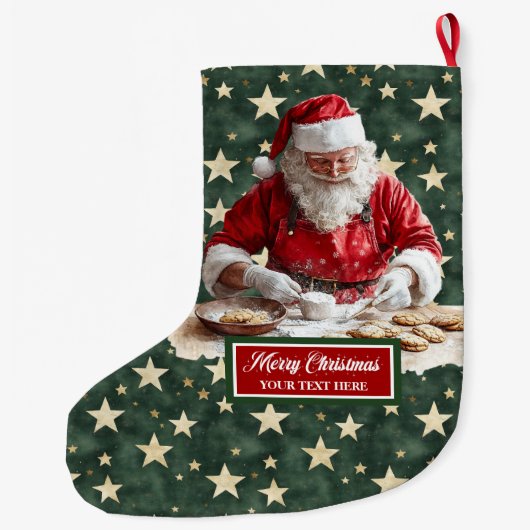 Fröhlicher Weihnachtsmann Strumpf Personalisiert Großer Weihnachtsstrumpf (Rückseite)