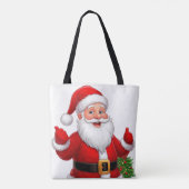 Fröhlicher Weihnachtsmann Tasche (Rückseite)
