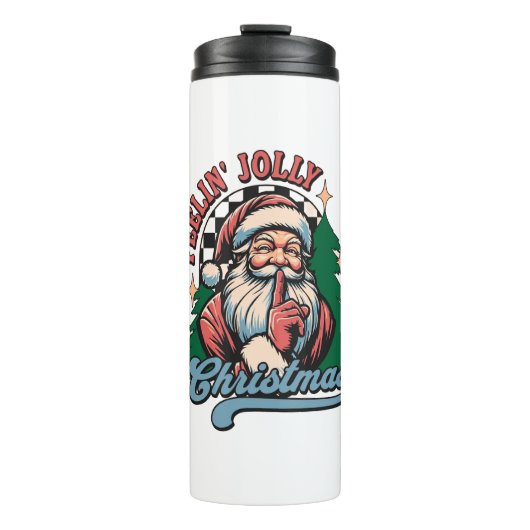 Fröhlicher Weihnachtsmann Thermosbecher (Vorderseite)