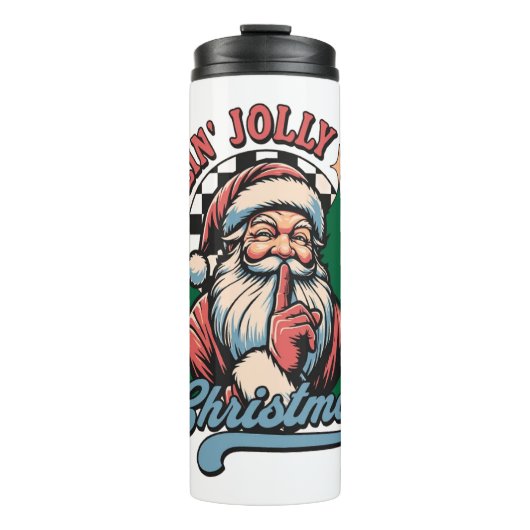 Fröhlicher Weihnachtsmann Thermosbecher (Vorderseite)