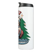 Fröhlicher Weihnachtsmann Thermosbecher (Nach rechts gedreht)