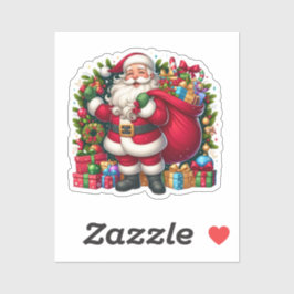 Fröhlicher Weihnachtsmann Weihnachten Aufkleber