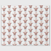 Fröhlicher Weihnachtsmann Weihnachten Geschenkpapier (Flach)