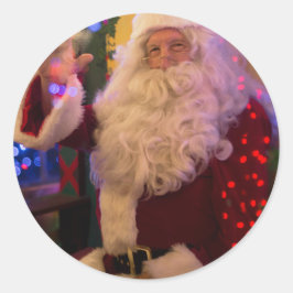 Fröhlicher Weihnachtsmann Weihnachtsaufkleber Runder Aufkleber