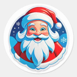 Fröhlicher Weihnachtsmann Weihnachtsfeiertag Dekor Runder Aufkleber