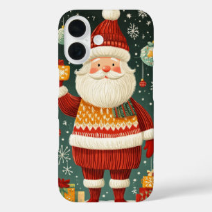 Fröhlicher Weihnachtsmann Weihnachtsfest Geschenke iPhone 16 Hülle