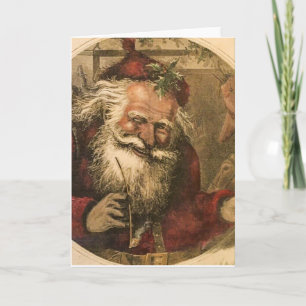 Fröhlicher Weihnachtsmann Weihnachtslieder Vintage Feiertagskarte