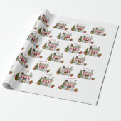 fröhlicher Weihnachtsmarkt Name der Familie Geschenkpapier (Ungerollt)