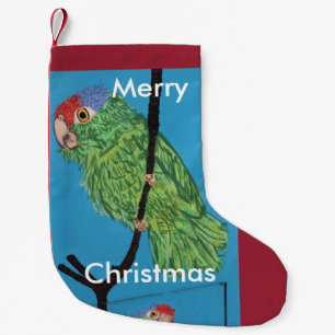 Fröhlicher Weihnachtspapagei-Strumpf Kleiner Weihnachtsstrumpf