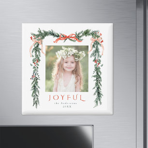 Fröhlicher Weihnachtsrahmen-Foto-Urlaub Magnet