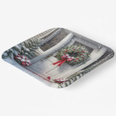 Fröhlicher Weihnachtsschaden an der Haustür Pappteller (Gewinkelt)