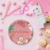 fröhlicher Weihnachtsschneeflocken präsentiert Wei Pappteller (Party)