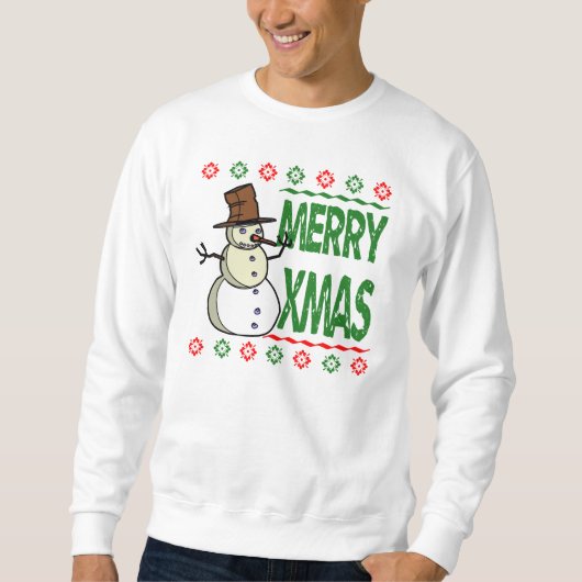 Fröhlicher WeihnachtsSchneemann-hässliche Sweatshirt (Vorderseite)