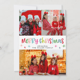 Fröhlicher Weihnachtsspass und festliches farbenfr Feiertagskarte