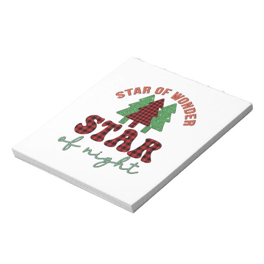 Fröhlicher Weihnachtsstern Notizblock (Rotiert)