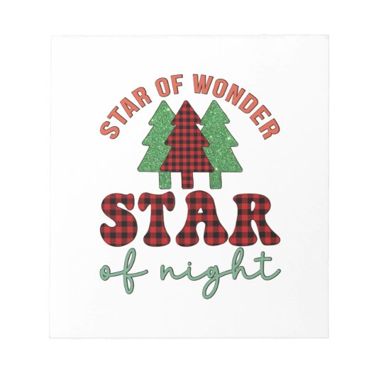 Fröhlicher Weihnachtsstern Notizblock (Vorderseite)